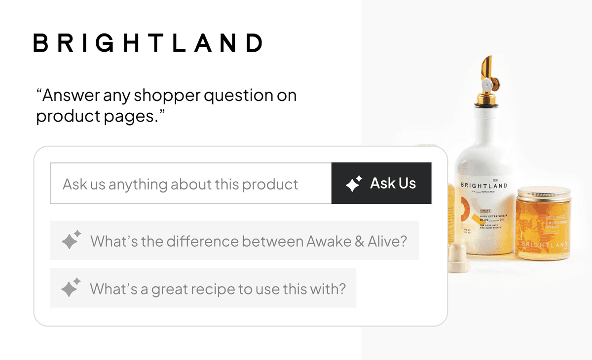 Brightland product recommendation interface