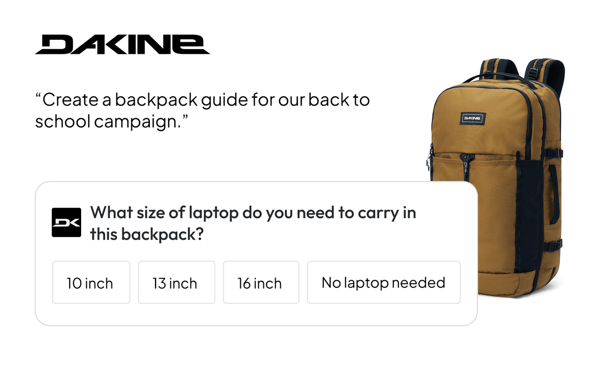 Dakine backpack guide interface
