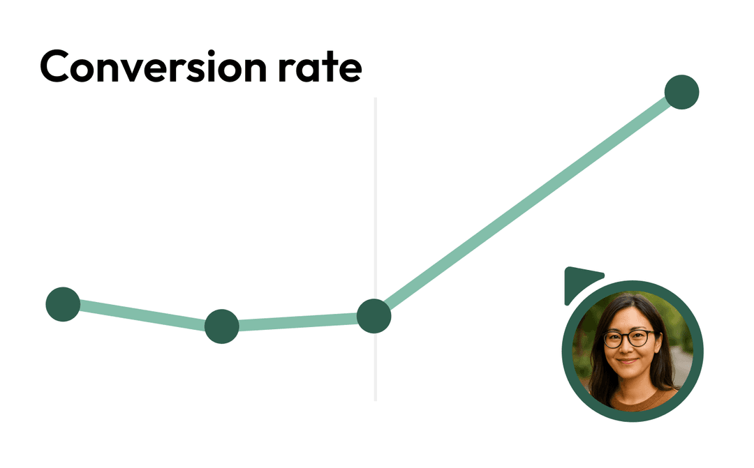 Conversion rate graph showing increasing metrics